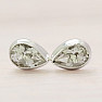 Krištáľ brúsený náušnice kôstky striebro Ag 925 E409