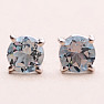 Topaz modrý brúsený náušnice kôstky striebro Ag 925 E553