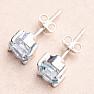 Topaz modrý brúsený náušnice kôstky striebro Ag 925 E553