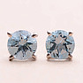 Topaz modrý brúsený náušnice kôstky striebro Ag 925 E555