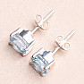 Topaz modrý brúsený náušnice kôstky striebro Ag 925 E555