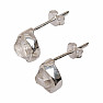 Herkimer diamant náušnice kôstky striebro Ag 925 E607