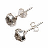 Herkimer diamant náušnice kôstky striebro Ag 925 E671