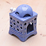 Aróma lampa keramická Krbové kachle s mačkou modrá