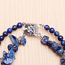 Lapis lazuli dvojitý náramok s motýľmi 19 cm