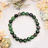 Rubín v zoisite náramok z korálikov 8 mm