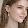 01517 Strieborné visiace náušnice 18 mm LAVENDER STAR