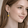 01520 Strieborné visiace náušnice 18 mm YELLOW STAR