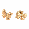 Náušnice z nerezovej ocele Mašle Gold 1,2 cm