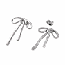 Náušnice z nerezovej ocele Mašle Silver 2 cm