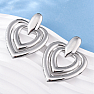 Náušnice z nerezovej ocele Double Hearts