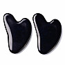 Gua sha z čierneho obsidiánu tvar srdca 7,5 cm