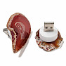 Achátová USB lampička červená