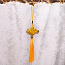 Feng Shui ochranný oranžový záves s tradičným uzlom