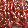 Jantárové korálky pre deti leštené fazuľky vo farbe koňaku