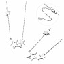 Strieborný rhodiovaný náhrdelník Silver Stars