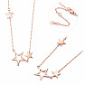 Strieborný pozlátený náhrdelník Pink Stars