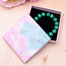 Papierová darčeková krabička ružovomodrá na prstene a náušnice 9,2 x 9,2 cm
