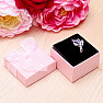 Papierová darčeková krabička ružová s organzou na prstene 5 x 5 cm