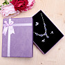 Papierová fialová darčeková krabička s mašľou na sady šperkov 12,5 x 16 cm