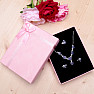Papierová ružová darčeková krabička s mašľou na sady šperkov 12,5 x 16 cm