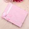Papierová ružová darčeková krabička s mašľou na sady šperkov 12,5 x 16 cm