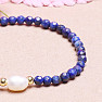 Lapis lazuli s perlou módny náramok extra kvalita brúsené korálky