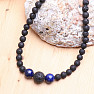 Lávový kameň náhrdelník s lapis lazuli