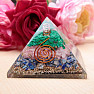 Orgonit pyramída s malachitom, ruženínom a lapis lazuli