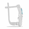 Náušnice strieborné s brúsenými Swiss Blue topazy a zirkónmi Ag 925 026339 SBT