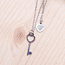 Náhrdelník dvojitý nerezová oceľ Srdce s perleťou a kľúčikom 42 cm