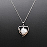 Howlit biele srdce náhrdelník z nehrdzavejúcej ocele