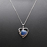 Lapis lazuli srdce náhrdelník z nerez ocele
