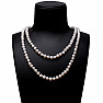 Exkluzívny dámsky perlový náhrdelník z bielych perál 158 cm