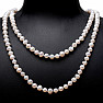 Exkluzívny dámsky perlový náhrdelník z bielych perál 158 cm