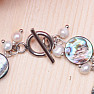 Paua Abalon perleť Kolieska náramok s perličkami