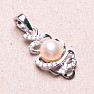 Prívesok strieborný s ružovou perlou a zirkónmi Ag 925 09711 PP