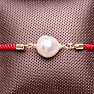 Keshi perla guľatá šnúrkový sťahovací náramok červený