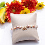 Trblietavý náramok z farebných perál a sklenených Aura korálok s lotosovým kvetom