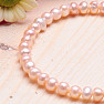 Dámsky perlový náramok broskyňovej perly 5 mm