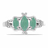 Prsteň strieborný s brúsenými smaragdmi Ag 925 023319 EM