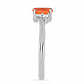 Prsteň strieborný s brúseným oranžovým zafírom a zirkónmi Ag 925 026295 OS