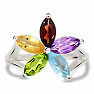 Multicolor prsteň striebro Ag 925 R5066MLT