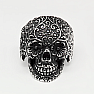 Pánsky oceľový prsteň Kvetinová calavera