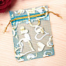 Darčekový sáčok organza 7 x 9 cm tyrkysový so srdiečkami