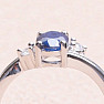 Prsteň strieborný s modrým zafírom a zirkónmi Ag 925 026295 SAF