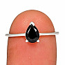 Spinel čierny prsteň striebro Ag 925 RBC301