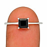 Spinel čierny prsteň striebro Ag 925 RBC302