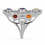 Čakrový prsteň kvetinová Mandala rhodiované striebro Ag 925