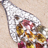 Prívesok strieborný s viacfarebnými brúsenými turmalínmi a zirkónmi striebro Ag 925 019956 MT